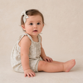 Organic Tie Shoulder Bubble Romper - Bluebelle