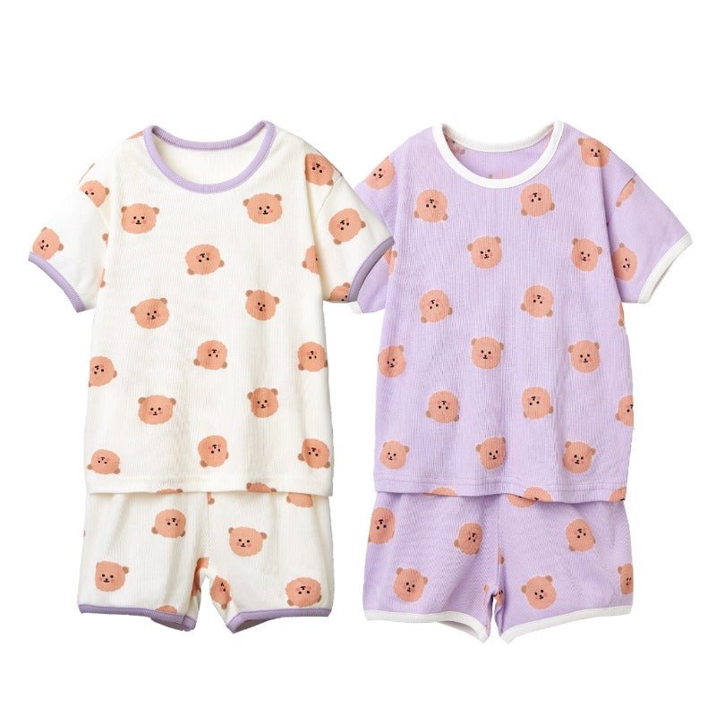 BabyRabbit Teddy Bear Short Sleeve — Toddler Cotton Pajamas & Loungewear Set (12-18M–5T)