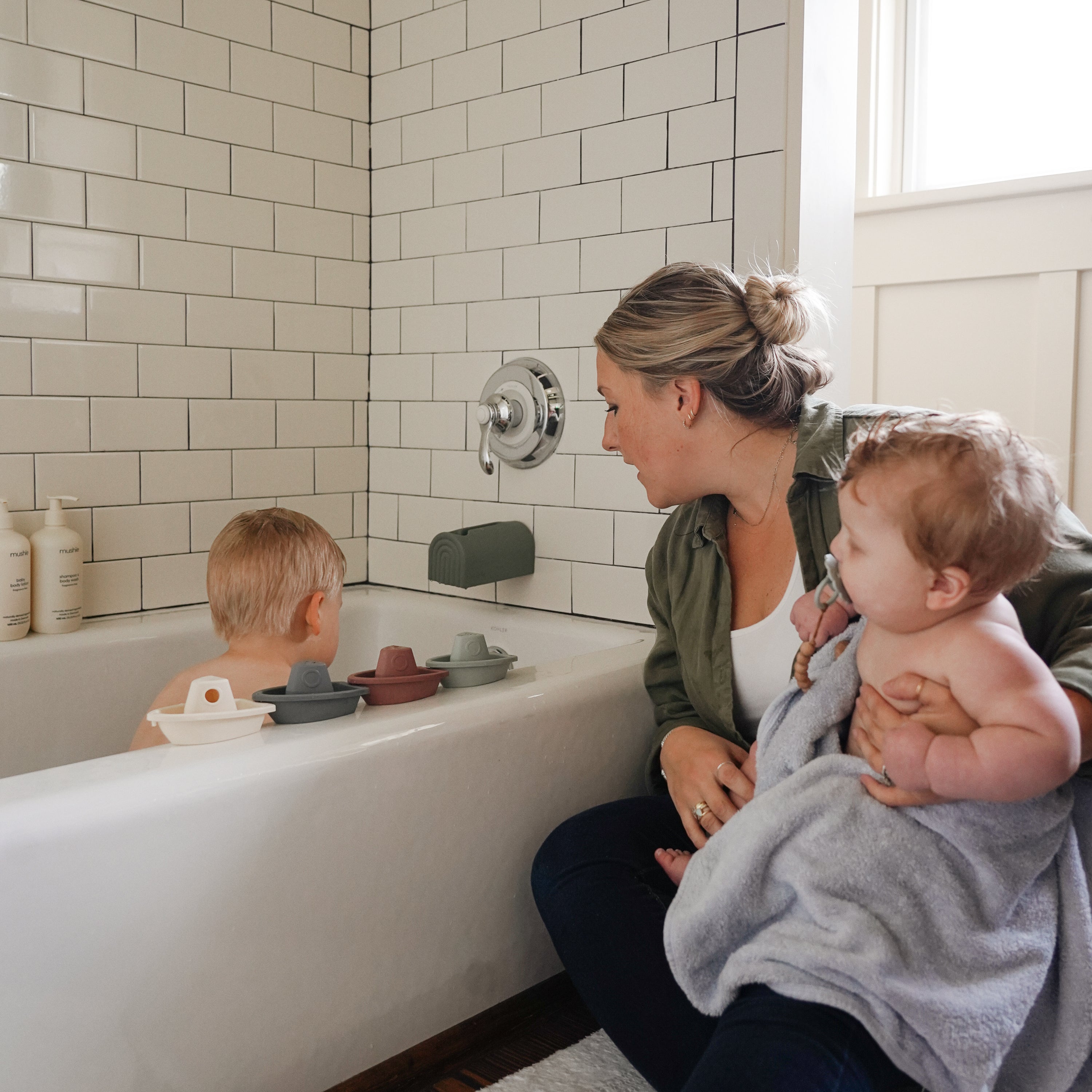 Organic Cotton Baby Hooded Towel - Mushie