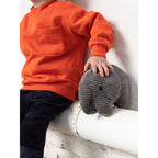 Elephant ECO Corduroy Plush - Grey, 9"