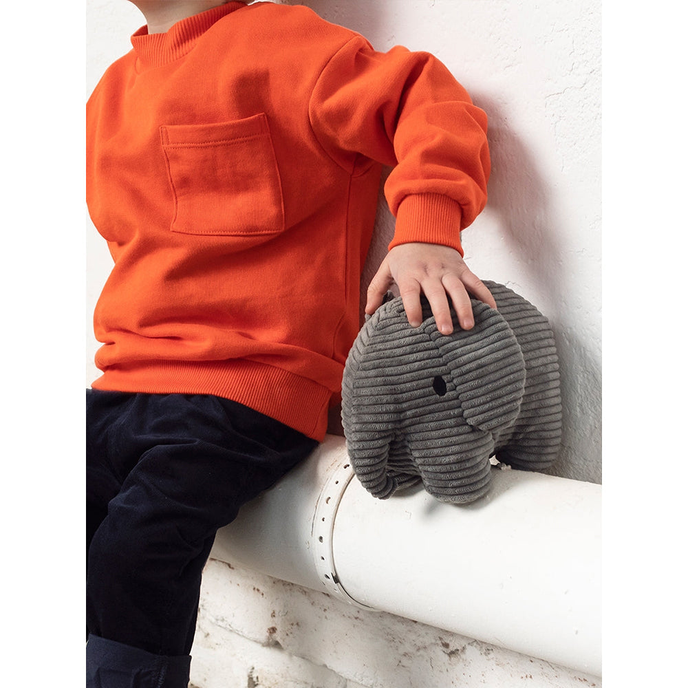 Elephant ECO Corduroy Plush - Grey, 9"
