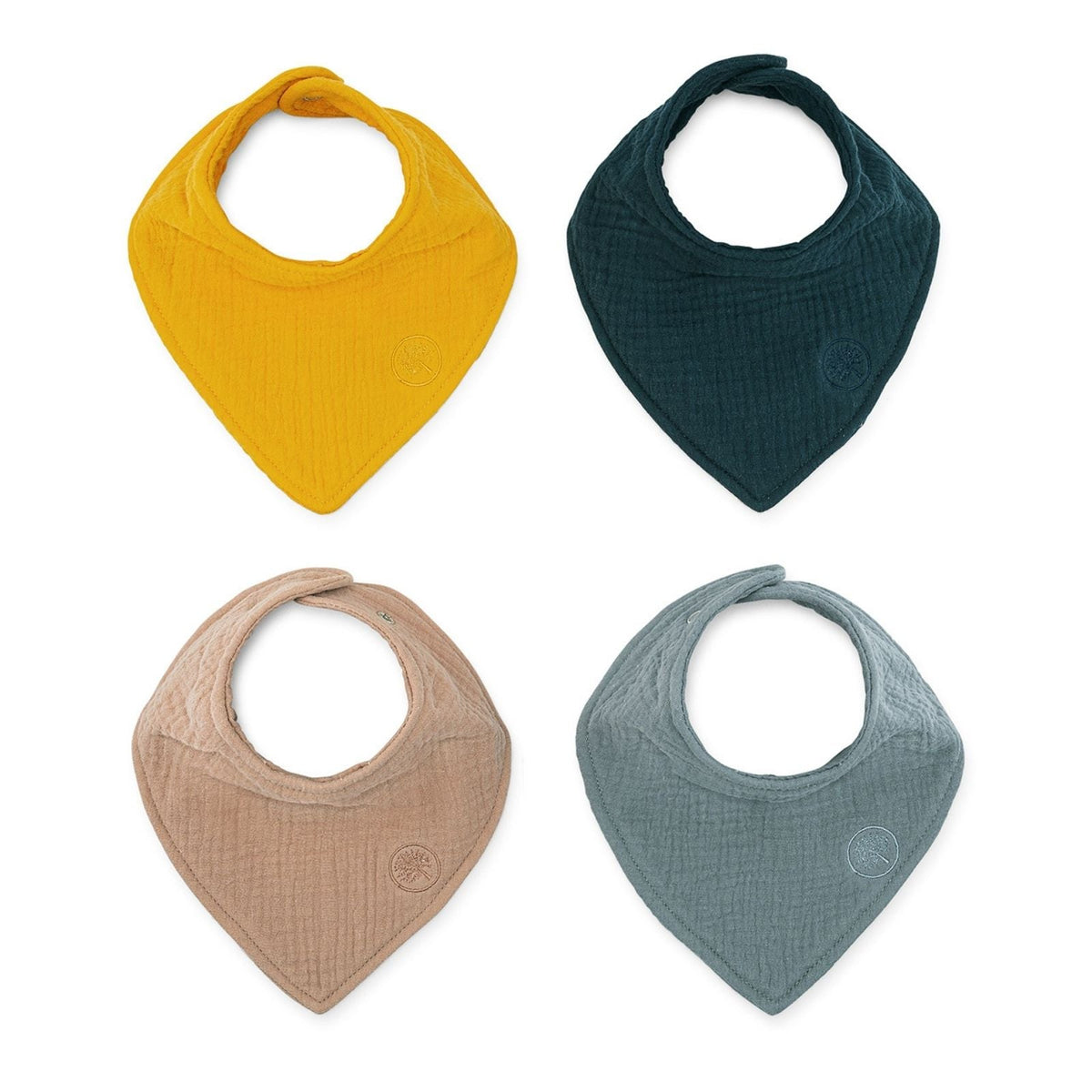 Set de baberos bandana de muselina (paquete de 4)