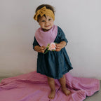 Set de baberos tipo bandana de muselina, color rosa (paquete de 4)