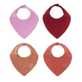 Set de baberos tipo bandana de muselina, color rosa (paquete de 4)