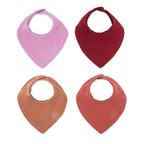 Set de baberos tipo bandana de muselina, color rosa (paquete de 4)