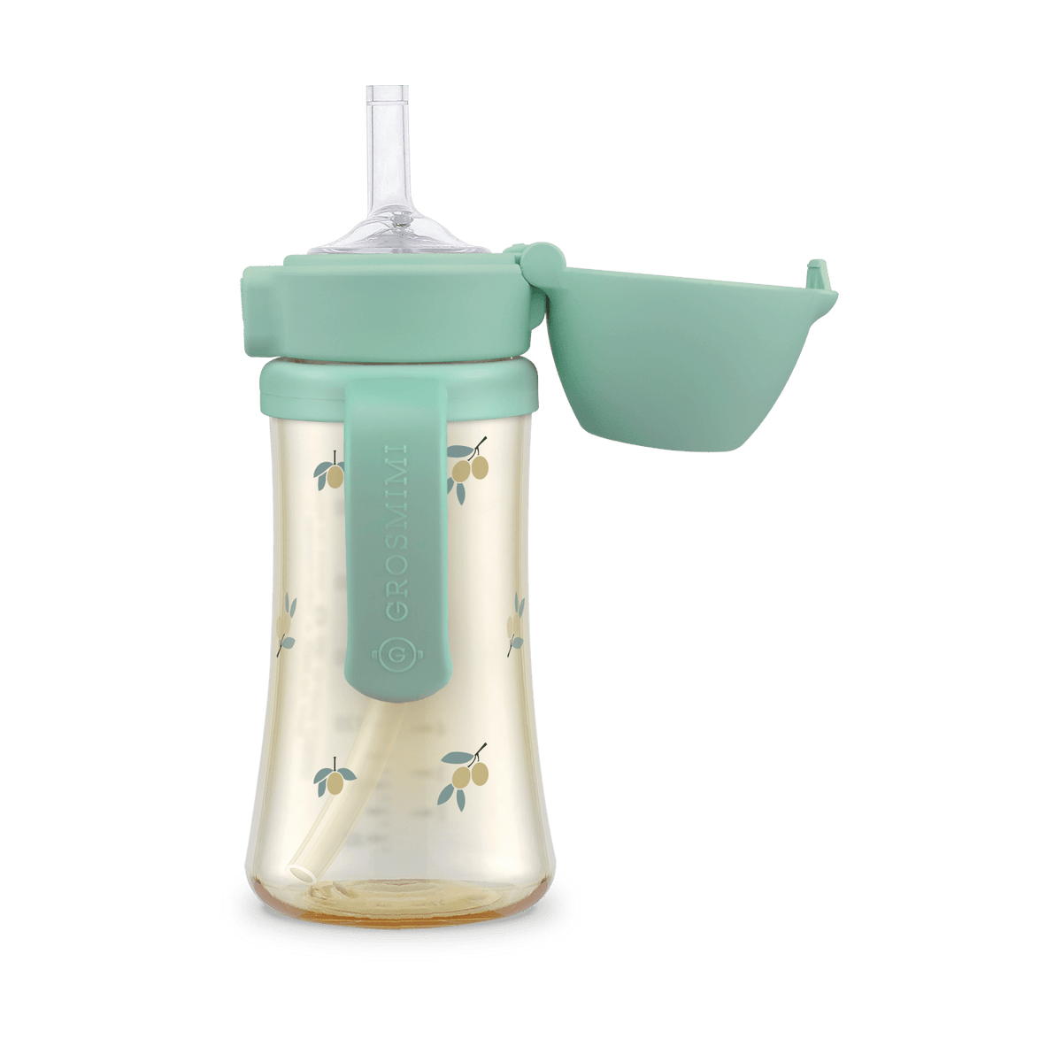 Grosmimi PPSU Straw Cup with Flip Top - 10oz (12 Months+) Stage 2 Straw