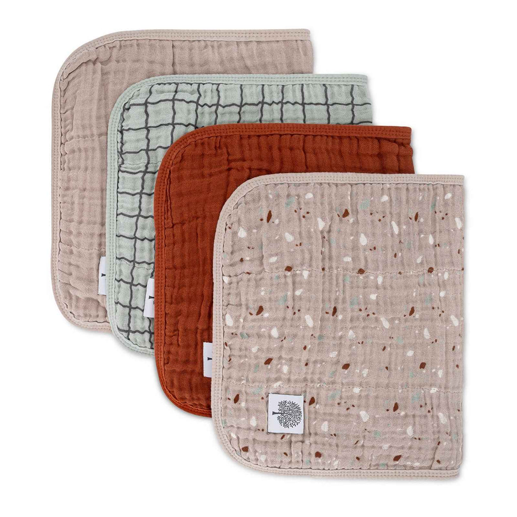Muslin Burp Cloths (4 Pack)
