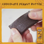 Skout Organic Chocolate Peanut Butter Kids Bar - Close-up of a Chocolate Peanut Butter Kids Snack Bar being pulled apart to show its soft, chewy interior.