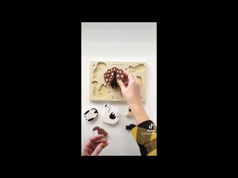Wooden Tray Puzzle - Bugs - Wooden Tray Puzzle - Bugs Puzzle Wee Gallery | Eco-Friendly High-Contrast Newborn & Baby Toys