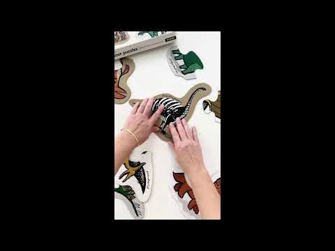 Beginner Puzzles - Dinos - Beginner Puzzles - Dinos Puzzle Wee Gallery | High Contrast Toys and Learning Tools for Baby, Toddler, Kids