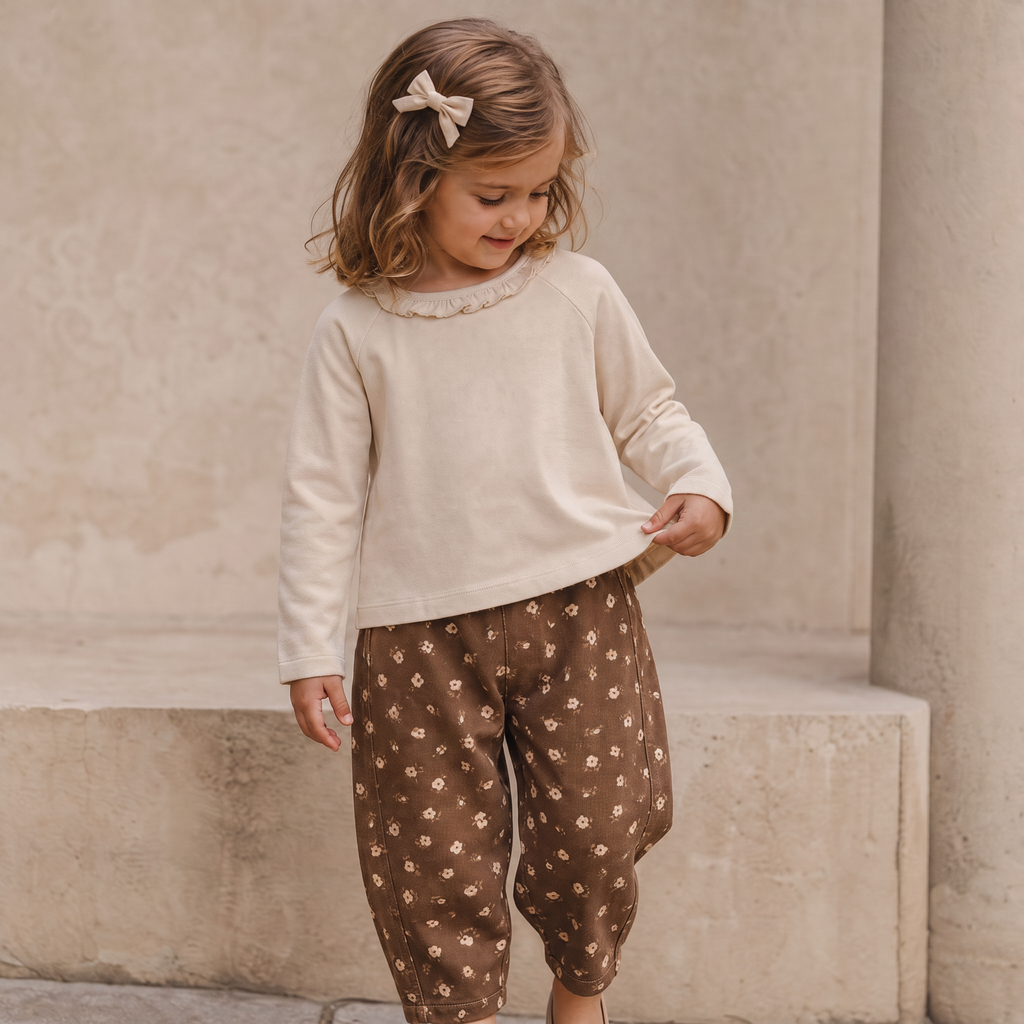 Organic Twill Barrel Pants - Primrose