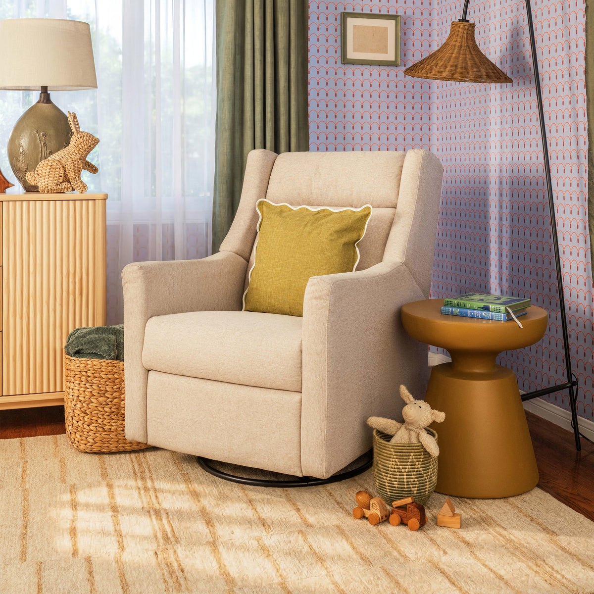 Kiwi Deluxe Power Recliner and Swivel Glider with Heat and Massage