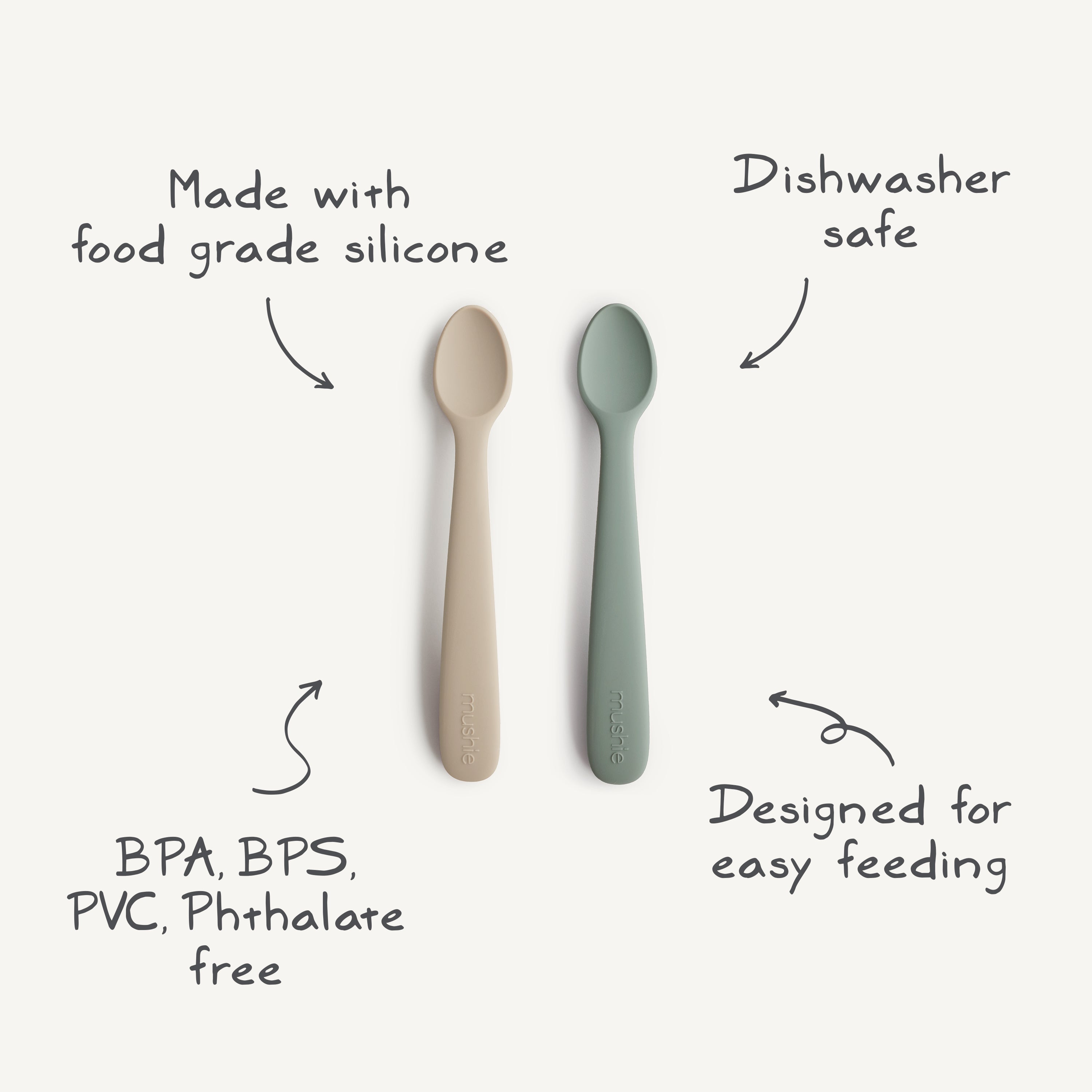 Silicone Feeding Spoons - Mushie