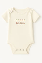 Beach Babe Organic Cotton Baby Bodysuit Short Sleeve