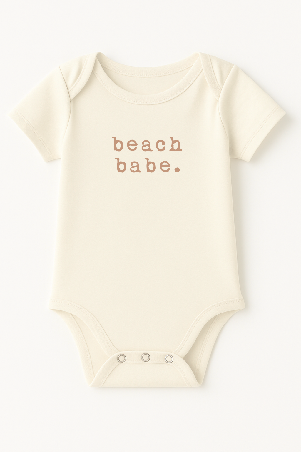 Beach Babe Organic Cotton Baby Bodysuit Short Sleeve