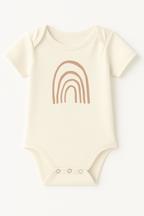 Rainbow Organic Cotton Baby Bodysuit Short Sleeve