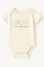 Hello I'm New Here Organic Baby Bodysuit