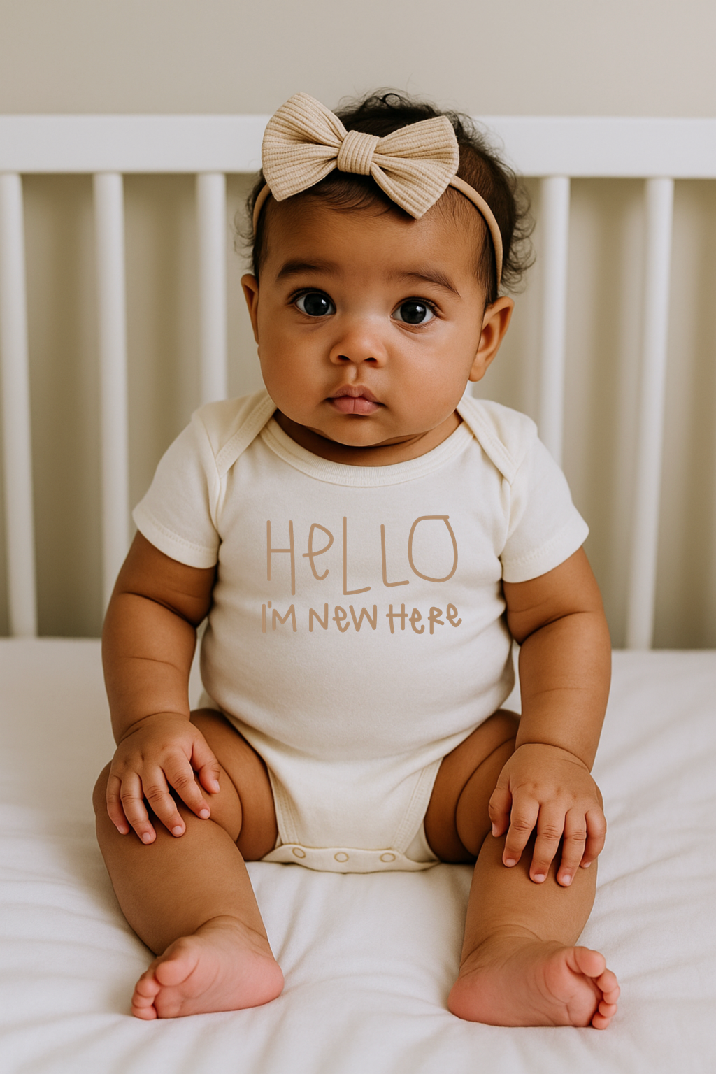 Hello I'm New Here Organic Baby Bodysuit