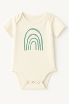 Rainbow Organic Cotton Baby Bodysuit Short Sleeve