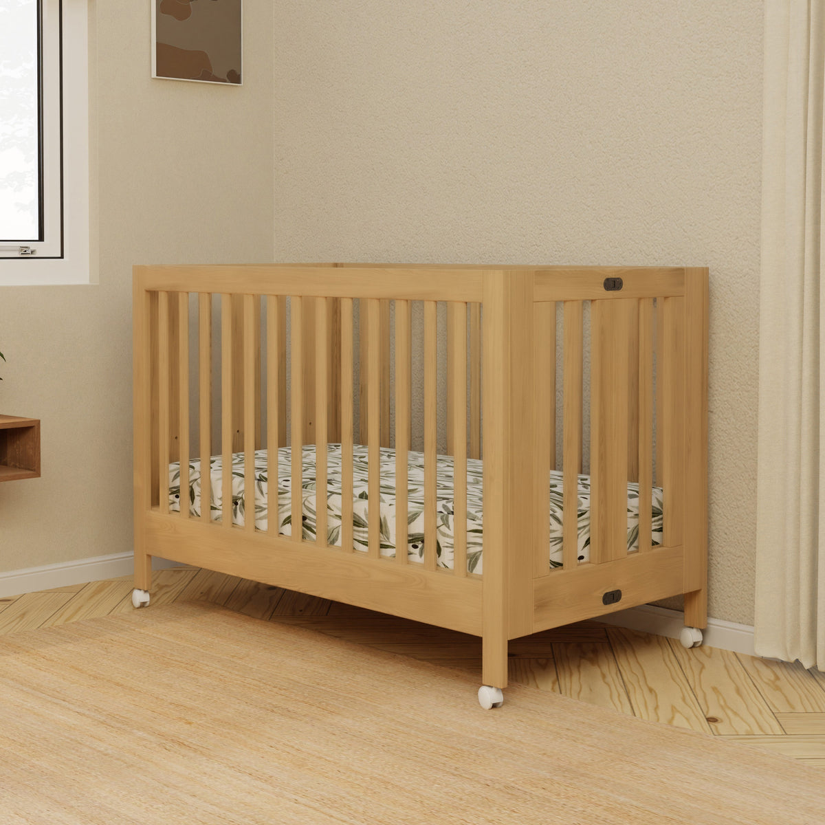 Maki Portable Folding Crib with Toddler Bed Conversion Kit