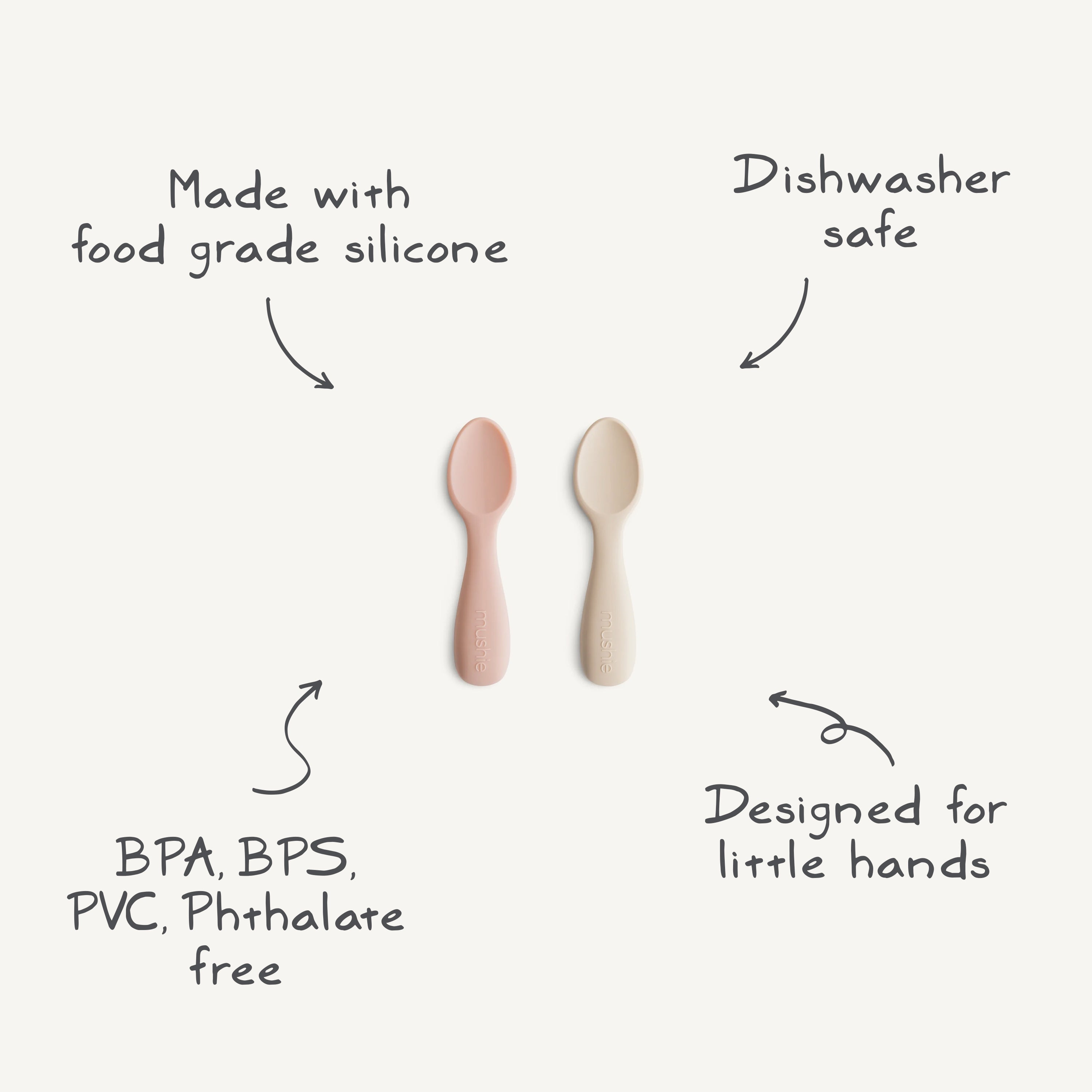 Silicone Toddler Starter Spoons - Mushie