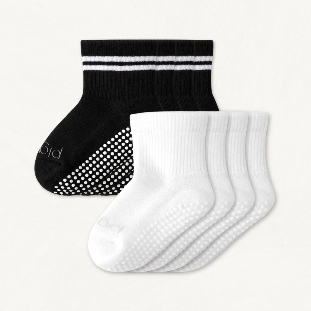 Toddler Gripper Crew Socks 4-Pack (12-24 Months)