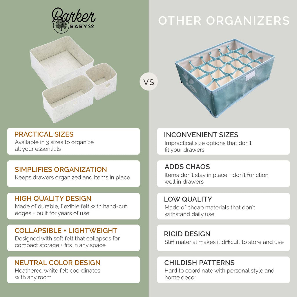 Organizadores de cajón de fieltro